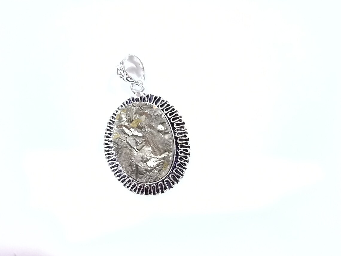 Natural Pyrite Druzy Bezel Gemstone Pendant / Pyrite Druzy Bezel Pendant, natural pyrite for money attraction, Raw Pyrite Stone , Original