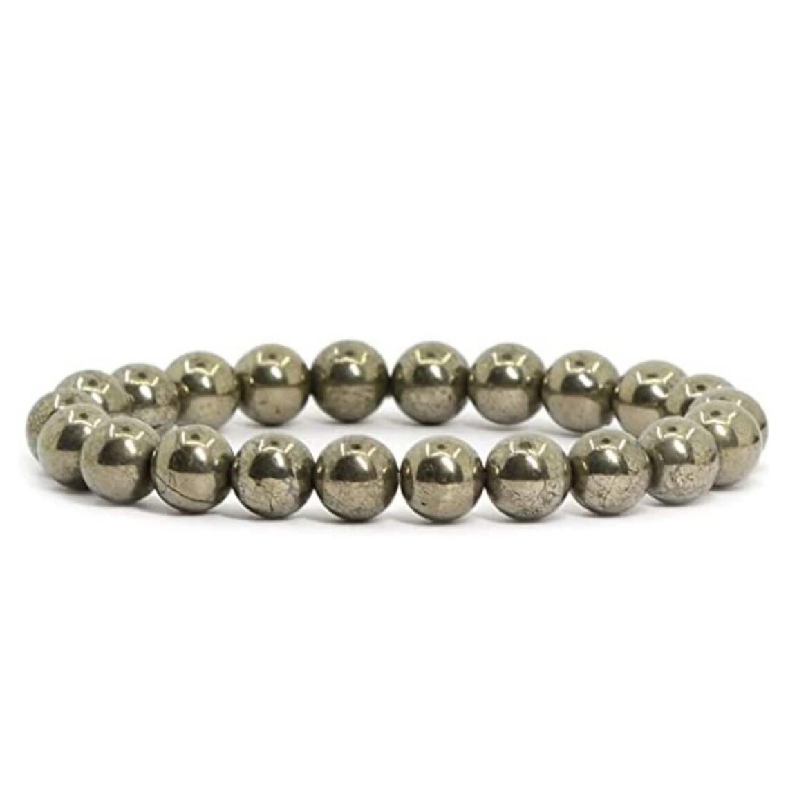 Pyrite Gemstone Bracelet 6mm soothing bracelet crystal healing energy stone bracelet for Women & Men Adjustable Protective Bracelet
