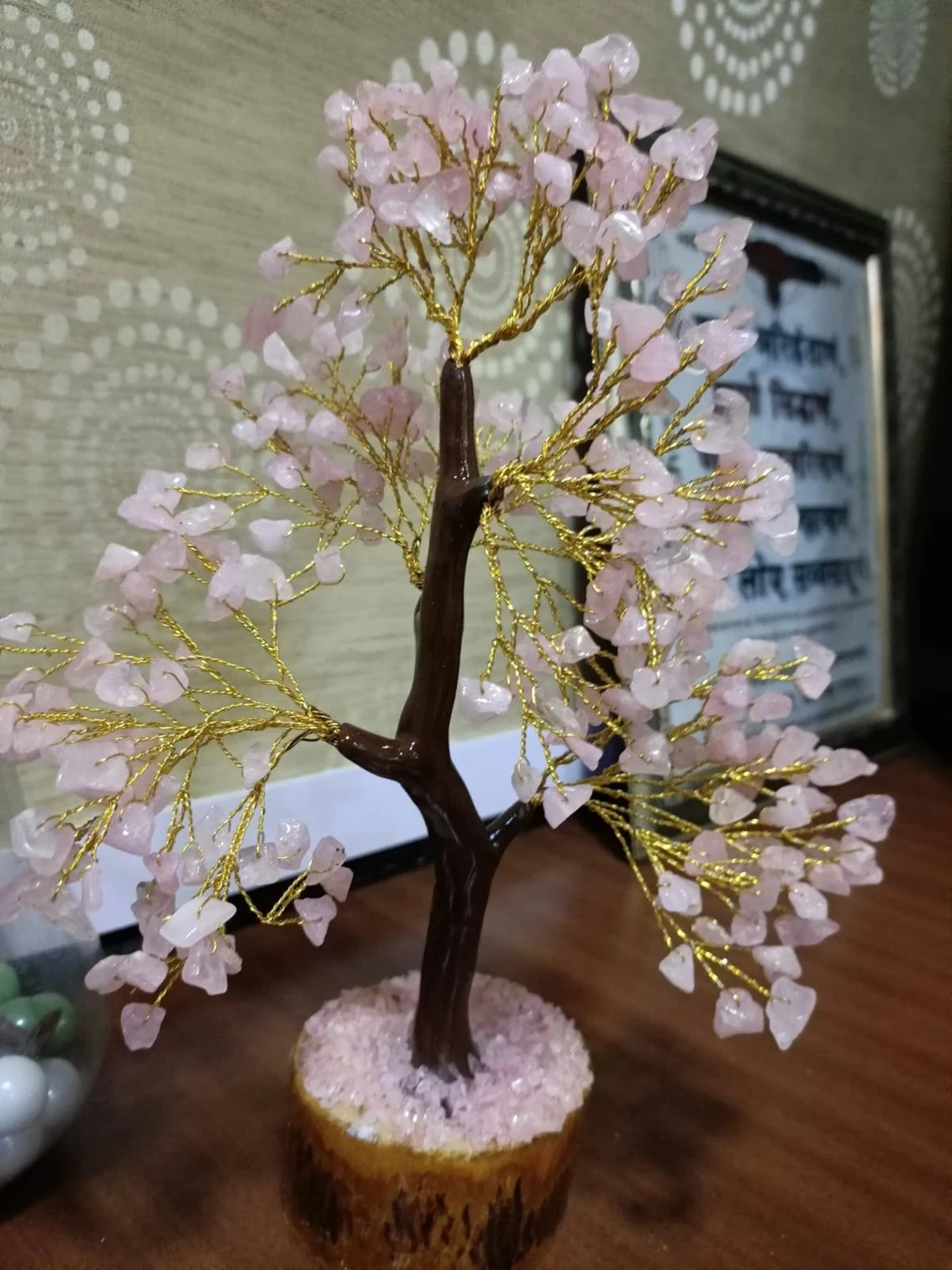 Feng Shui Rose quartz tree for couples, feng shui tree , Rose quartz Crystals for love , Pink Rose Quartz Stone , Rose Quartz Tree