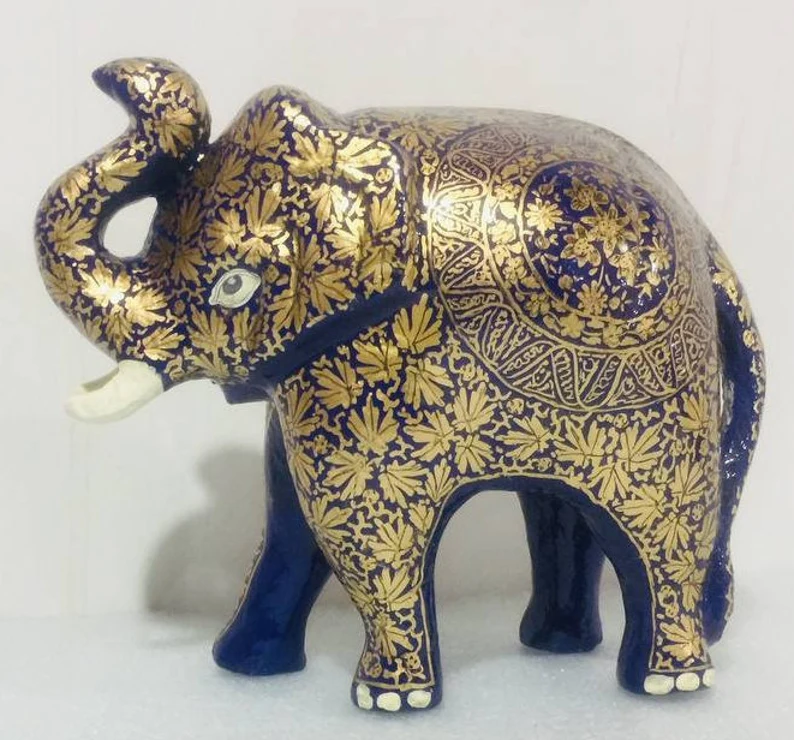 Paper mache,paper mache animal sculpture,Handmade elephant,hand painted elephant staute,paper mache elephant,Handmade Elephant figurine gift