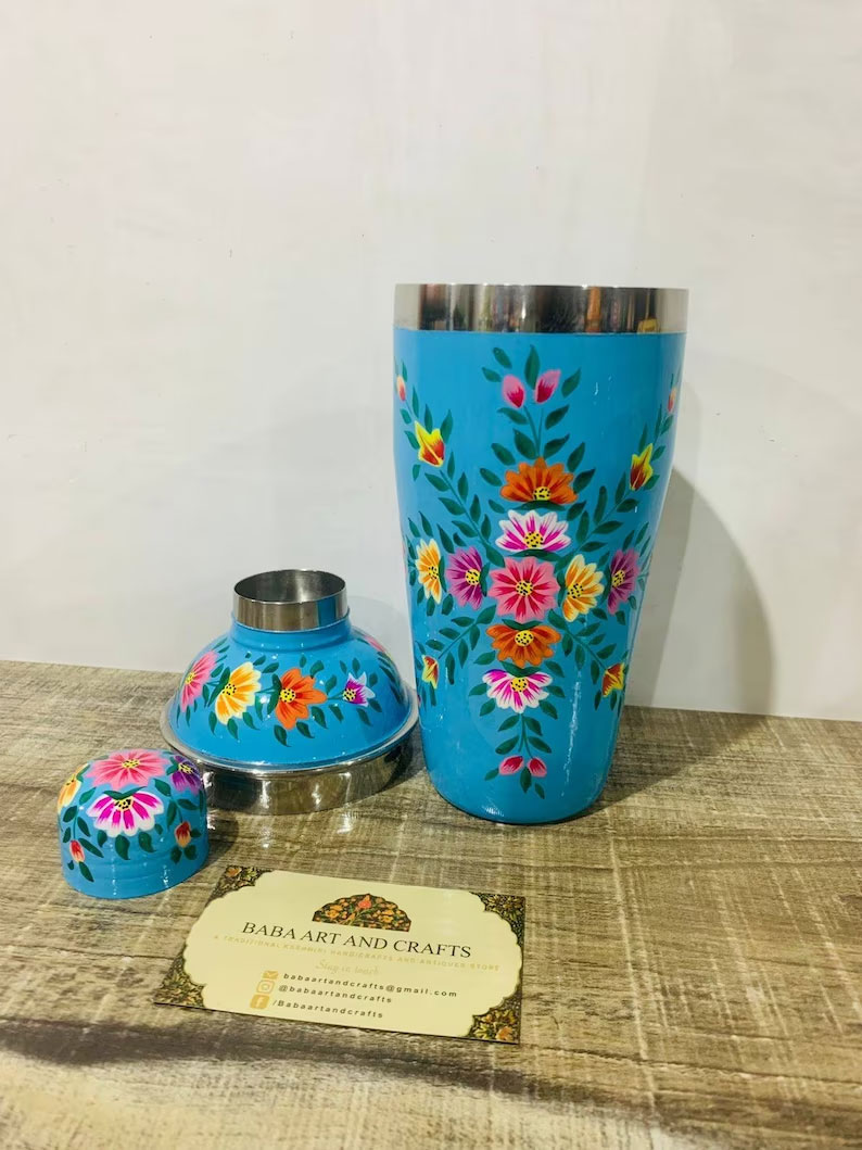 Cocktail shakers, Steel cocktail shaker, handpainted cocktail shakers from Kashmir, stainless steel cocktail shakers,Bartender kit bar tool