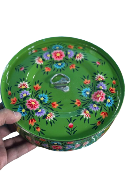 Spice Box ,Indian Masala Box ,Steel Spice box India, Kashmiri Enamelware,Hand Painted masala box, spice canisters, spice box with lid