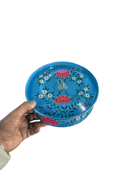 Indian spice box,Stainless Steel Masala Box,Indian Masala Box,Spice box from India,Kashmiri Enamelware Box,Hand Painted spice box/masala box