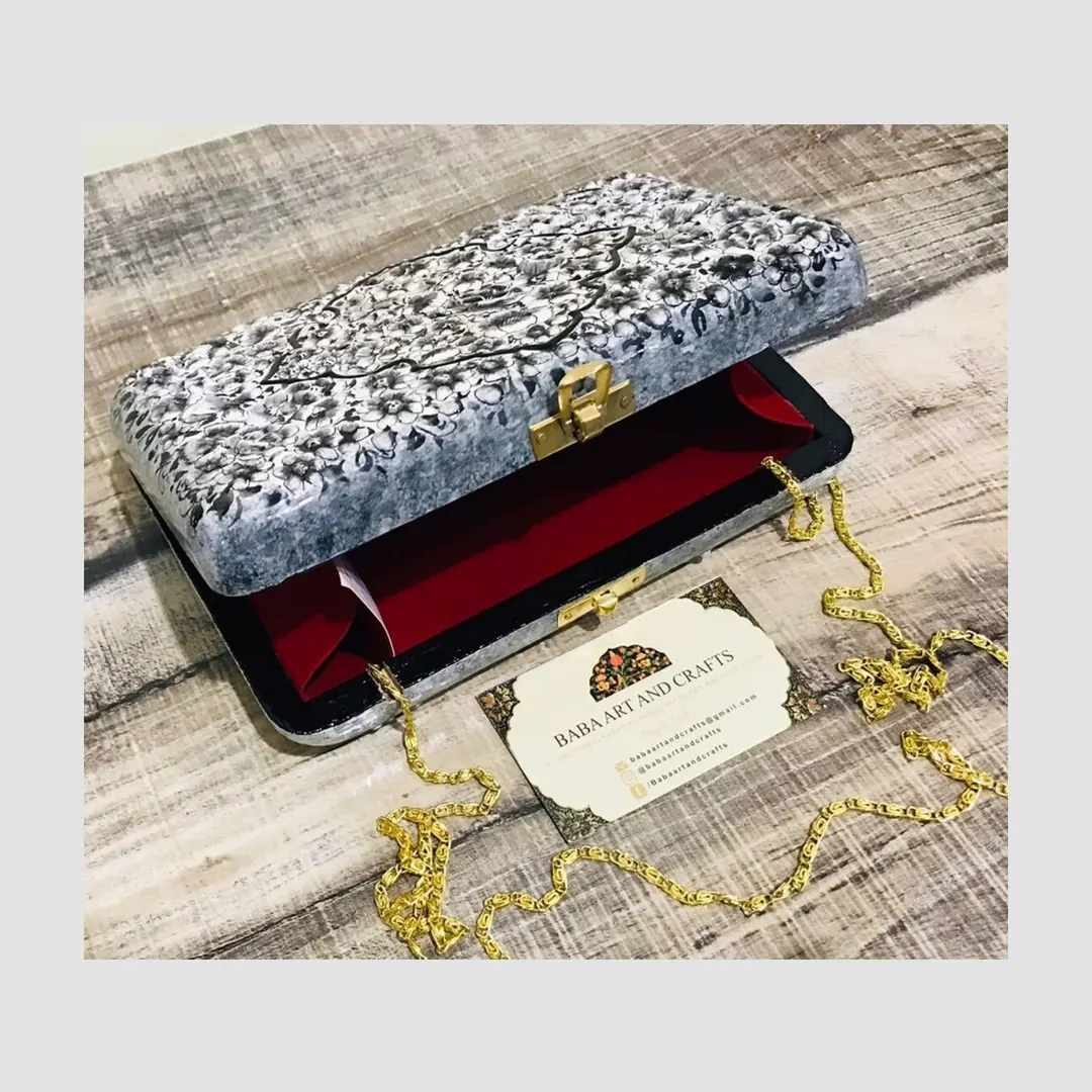 Hand Painted Wallets ,Paper Mache Clutches from Kashmir