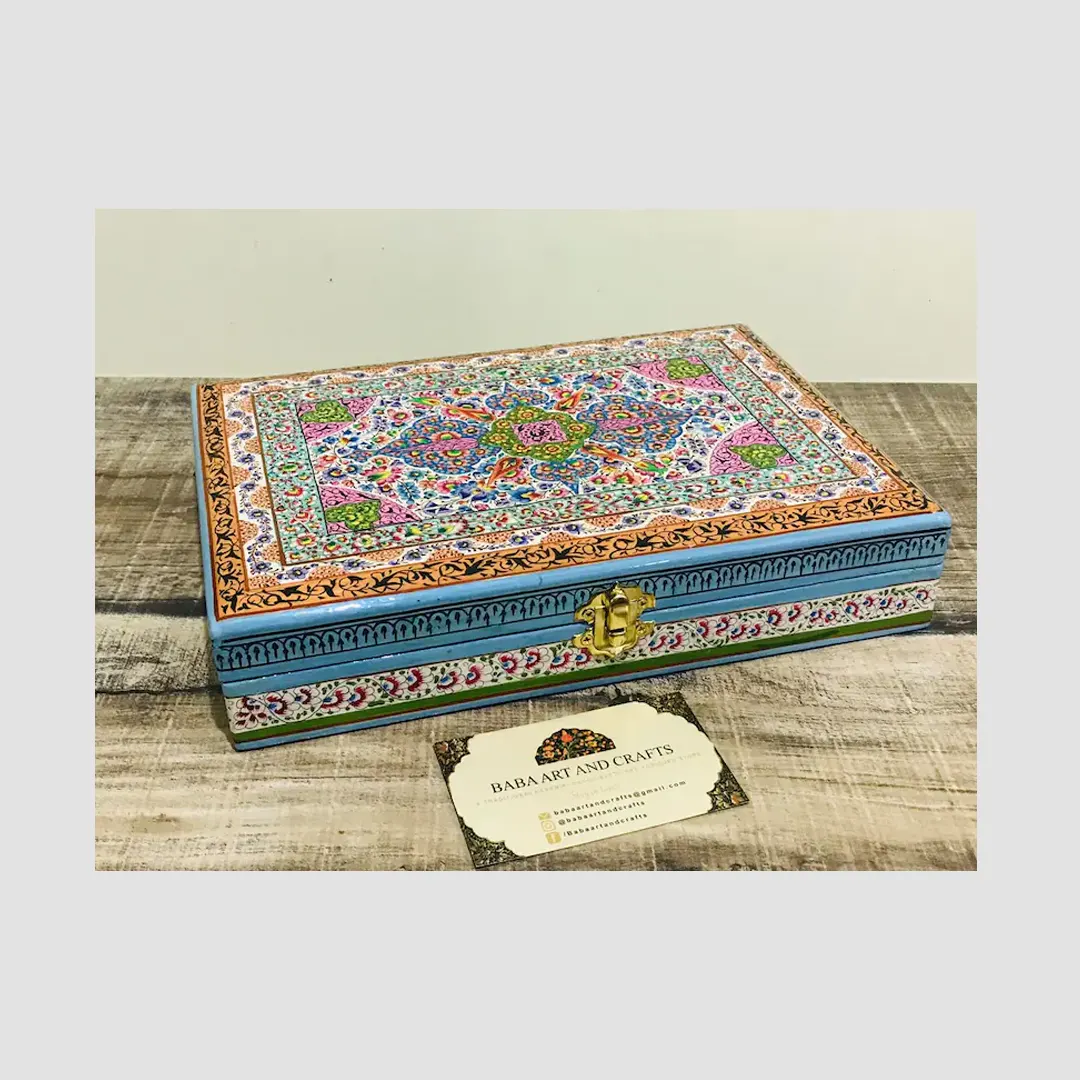 Exquisite Kashmiri Paper Mache and Wooden Jewelry Boxes by Baba Art and Crafts