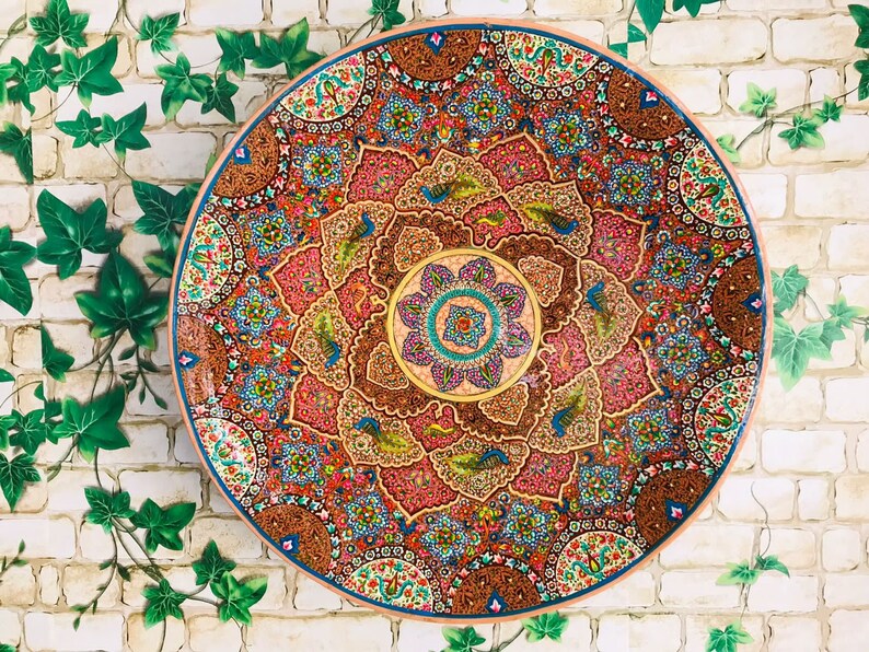 Wall hanging decor,Mandala painting,mandala tapestry,Handmade Wall Hangings,Vintage wall plate,mandala wall art,paper mache wall hanging